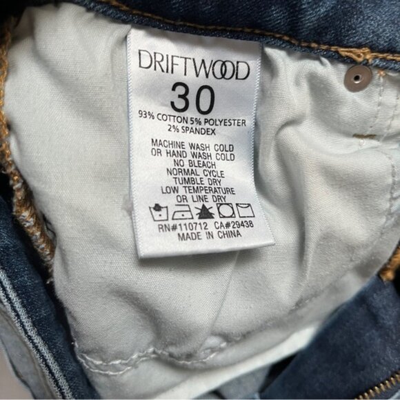 DRIFTWOOD Gray Straight Leg Jeans with Embroidered Detail - Picture 15 of 16